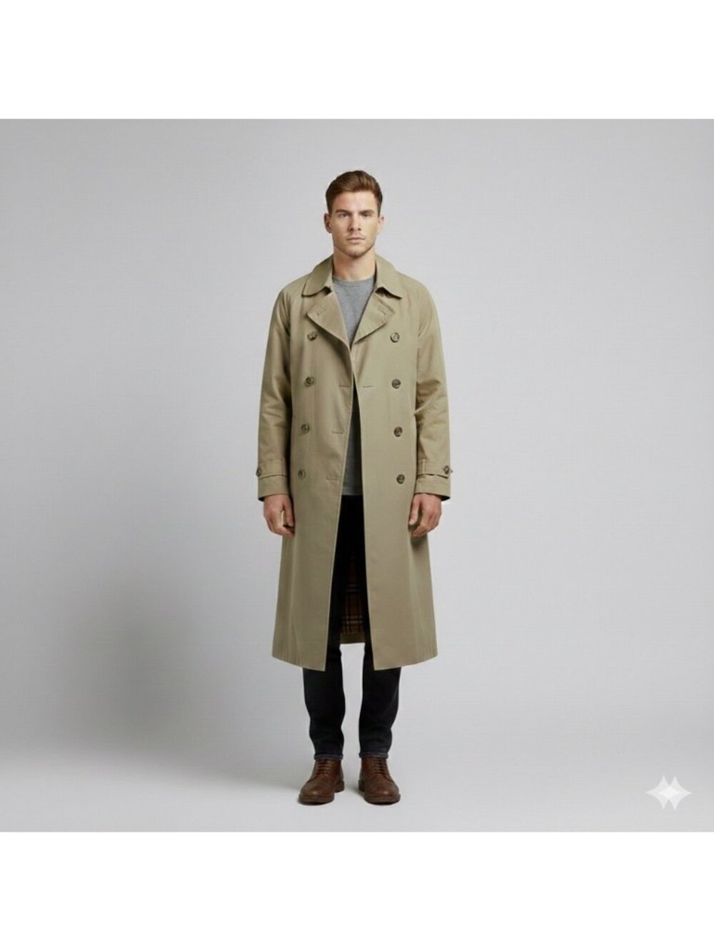 Vintage Burberry Khaki Light Trench Coat - 38R / L-XL
